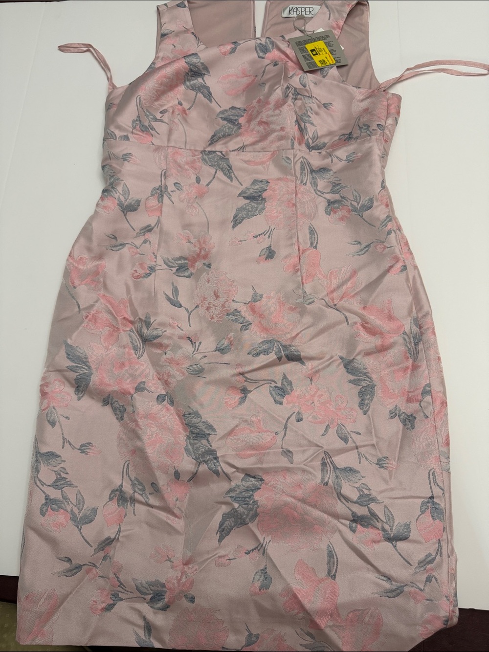 Kasper Blush Pink Floral Midi Sheath Dress